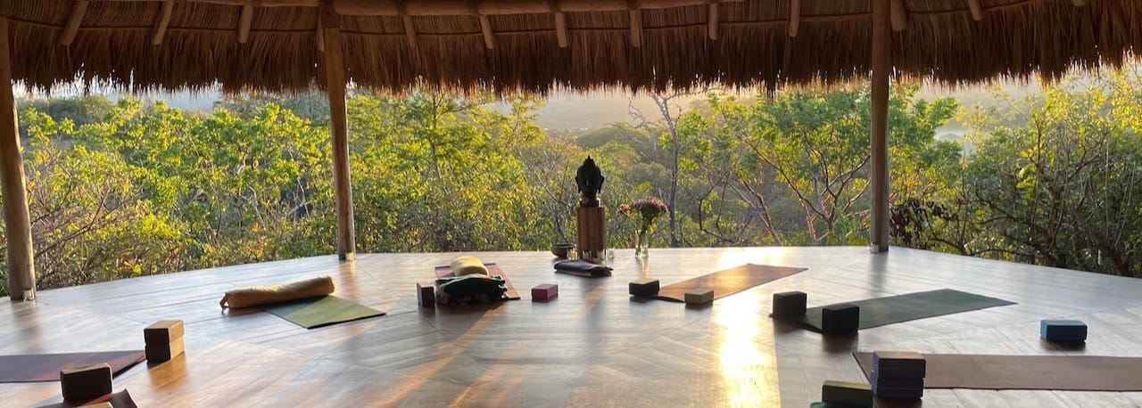 Sunlight on the yoga deck at Haramara, Sayulita, Mexico